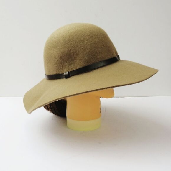 Nordstrom Wool Tan Camel Heathered Wide Brim Floppy Hat - Picture 4 of 9